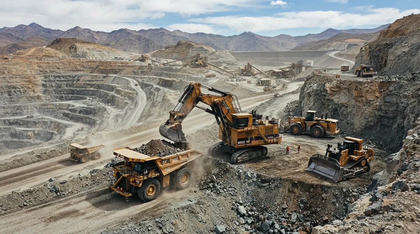 Heavy machinery at a mining site