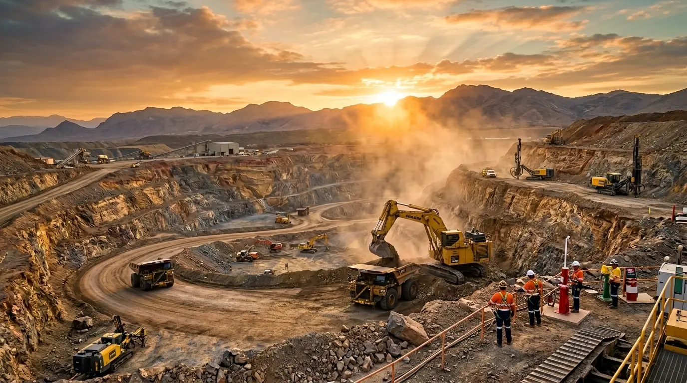 Crushed stone aggregates pile